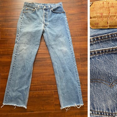 Vintage 1980’s Levis 501 Jeans with Raw Edge Legs 