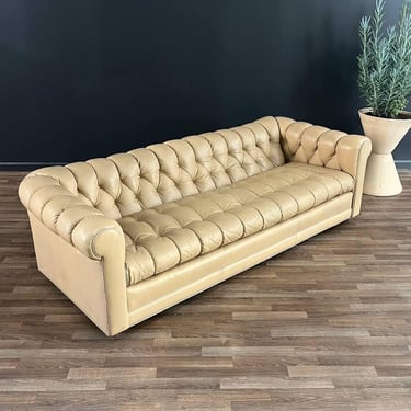 Vintage English Chesterfield Style Beige Sofa, c.1970’s 