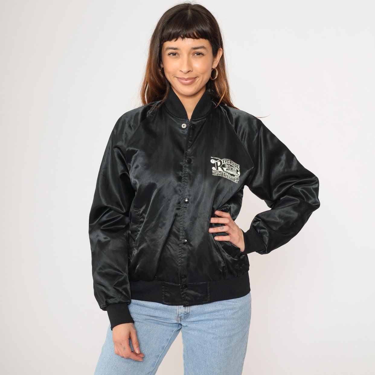 ジャケット・アウター 90s DKNY black satin motorcycle jacket 90s DKNY black satin motorcycle jacket
