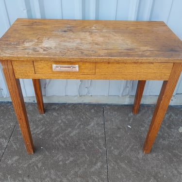Mid Century Small Solid Oak Desk