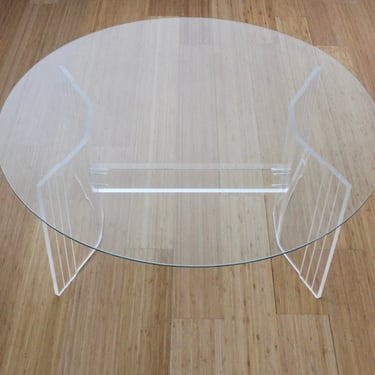 Vintage Lucite Three Piece Coffee Table Base 