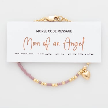 Mom of an Angel Morse Code Bracelet • Bereavement Gift • Miscarriage Bracelet • Mourning Bracelet • Baby Loss Bracelet • Memorial Bracelet 