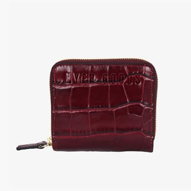 Full zipped wallet, burgundy croco
