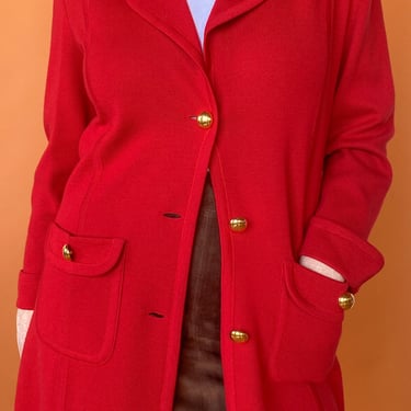 1980s Red Knit Blazer, sz. L/XL