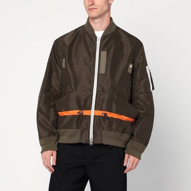 Sacai Khaki Green Nylon Twill Jacket Men