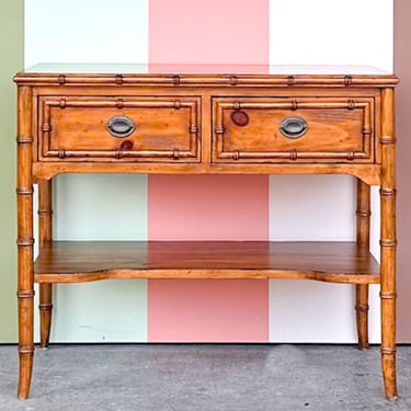 Ralph Lauren Handsome Faux Bamboo Oversized Nightstand