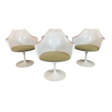4 Vintage Mid Century Modern Swivel Tulip Chairs by Eero Saarinen for Knoll 