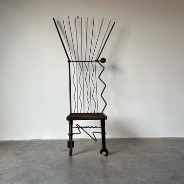 90's M. Molea Art Handmade Sculptural Metal Chair 