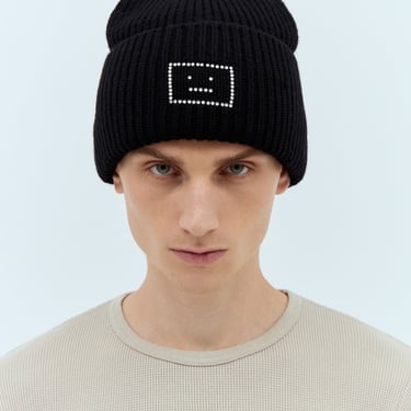 Acne Studios Men Embellished Face Logo Beanie Hat