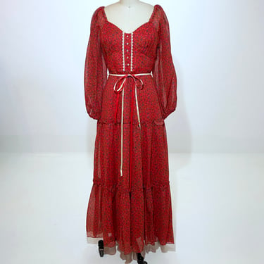 Red Prairie Dress Vintage from the Best Dressed Alaska Collection