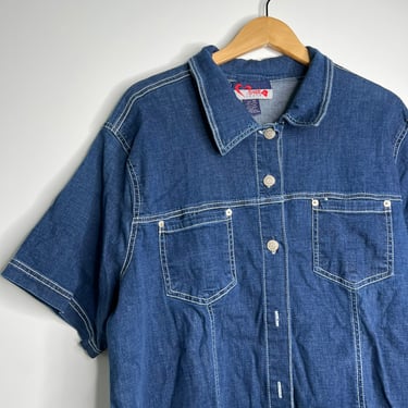 2000s Vintage Denim Button Up Shirt