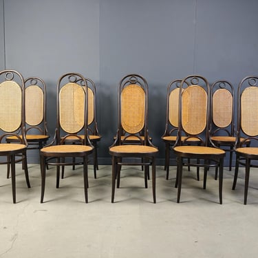 Thonet no. 207 dining chairs 'Long John', set of 10, 1980s - mid century thonet dining chairs - vintage thonet dining chairs 