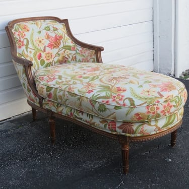 French Carved Long Fainting Couch Chaise Lounge 4964