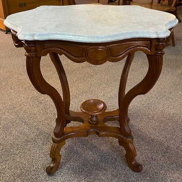 Item #DMC84 American Victorian Mahogany & Marble Side Table c.1900