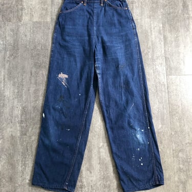 1950s Ranchcraft denim jeans . side zip jeans . 26 waist 