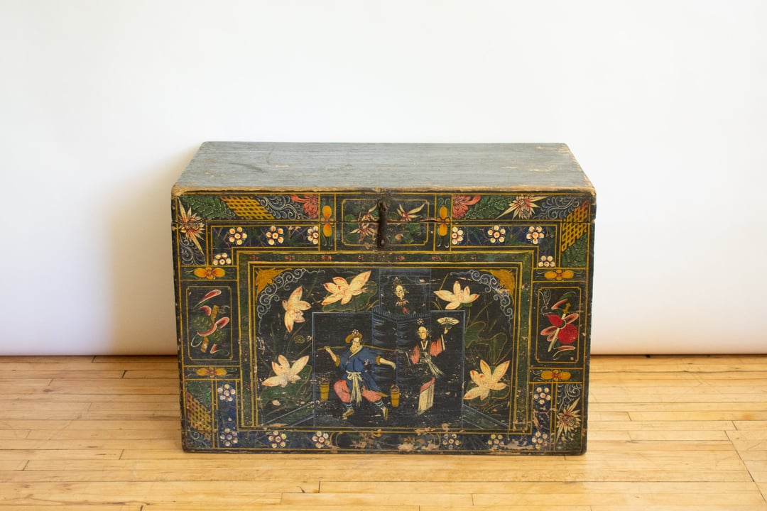 Painted Opera Chest From Shanxi - Ca 1900