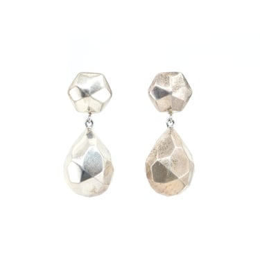 Sterling Silver Faceted Drop Earrings