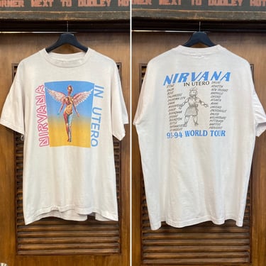 Vintage 1990’s Original “Nirvana” In Utero Rock Band 1993-1994 Tour Concert T-Shirt, 90’s Vintage Clothing 