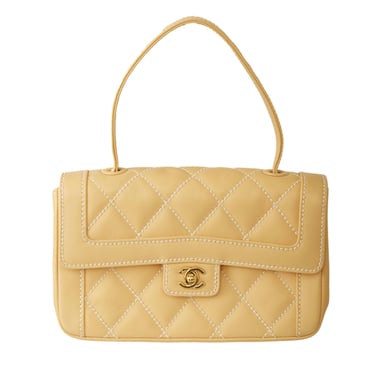 Chanel Beige Quilted Top Handle Bag