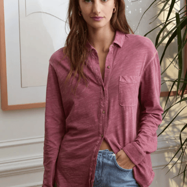 Washed Avery Shirt in Hawthorne Rose