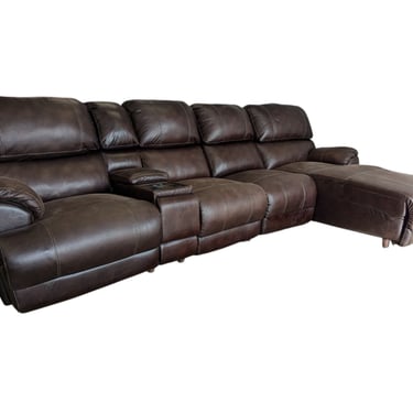 Brown 3pc Recliner w/ Massage Seats & Rotating Lights