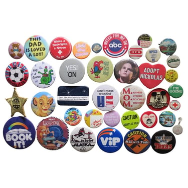 Vintage Pinback Button -  60s 70s 80s 90s Era - Misc. Novelty Pins - You Choose - Genuine Vintage Pin Button 