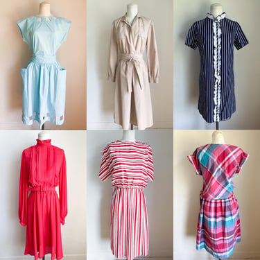 Vintage lot of 6 Dresses / all size S 