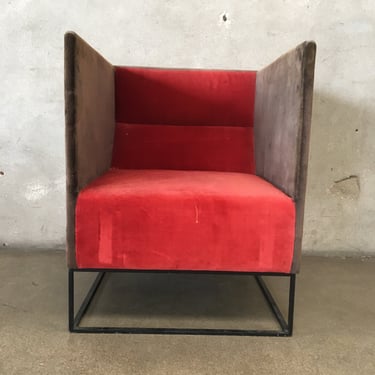 Velvety Cubist Iron Chair