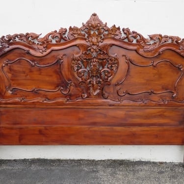 French Rococo Heavy Carved Ornate King Size Headboard 5076