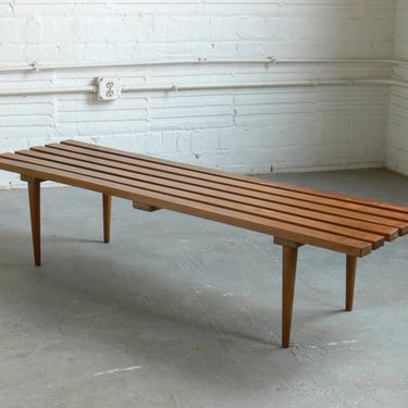 Mid Century Modern George Nelson Inspired Slat Bench/Coffee Table 