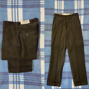 Vintage 1950s Corduroy Pants 50s Cords Unisex 28 Waist Deadstock NOS Trousers Size Small 