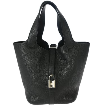 Hermes 2009 Black Taurillon Clemence Picotin Lock 18 PM Handbag