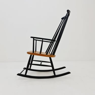 Mid Century Rocking Chair teak by Ilmar Tapiovaara for Asko, 1960s 