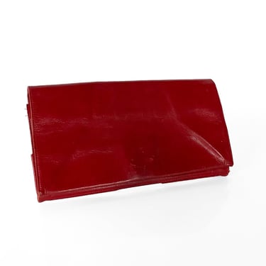 1970s Red Leather Clutch