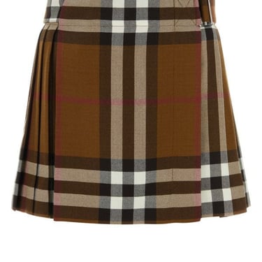 Burberry Woman Embroidered Wool Mini Skirt