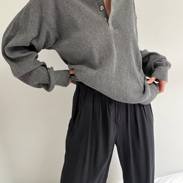 Vintage Charcoal Waffled Thermal