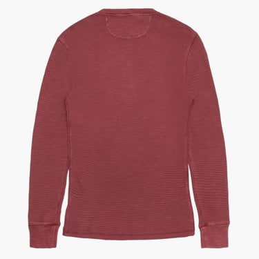 RRL Garment-Dyed Waffle-Knit Henley Shirt - Wine