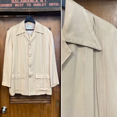 Vintage 1950s CAMPUS Rayon Gabardine Ricky Jacket ~ size 42