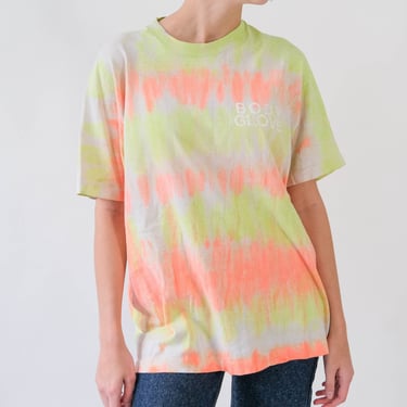 Vintage 90s BODY GLOVE Puff Print Neon Tie Dye Single Stitch Tee | Made in USA | 100% Cotton | 1990s Fruit Of The Loom Streetwear T-Shirt 