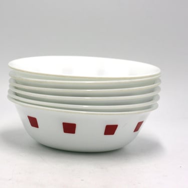 vintage Corelle Urban Red Cereal Bowls Set of Six 