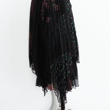 Layered Mesh Lace Pleated Skirt II