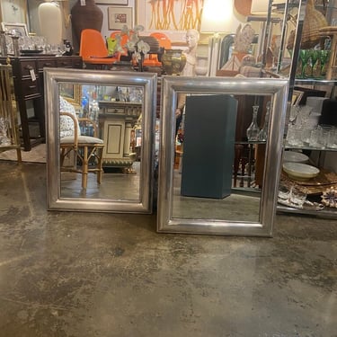 Contemporary beaded metal-clad mirror -priced individually - a pair available -23"w x30" tall . In store pick up only