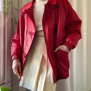 90s Red Leather Jacket
