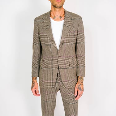 Vintage 80s Ralph Lauren Polo Brown Pinstripe Double Vintage 80s Ralph Lauren Polo Brown Pinstripe Double