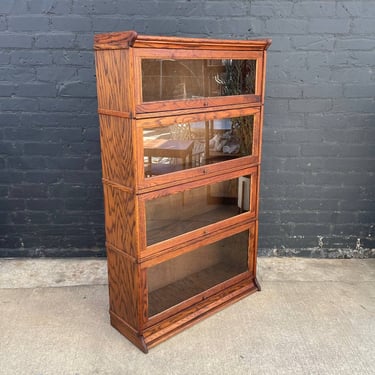 Vintage Barristers Oak & Glass Bookcase Shelf Cabinet, c.1970’s 