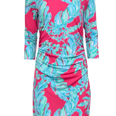 Lilly Pulitzer - Pink w/ Blue & Green Print Long Sleeve Dress Sz M