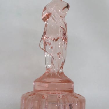 Cambridge Glass Lady Pink Flower Frog Ten Hole Floral Vase Figurine 2942B