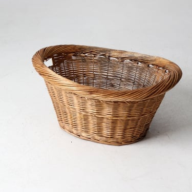 vintage wicker laundry basket 