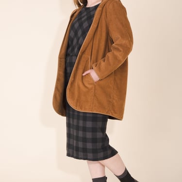 Cord Hover Coat in Umber