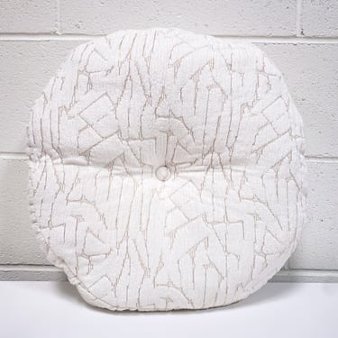 Round White Textured Pillow
